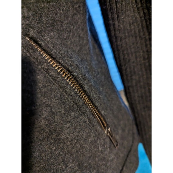 Women's Savile Row London Grey 100% Wool Motorcycle Styled Short Cardigan Sz Lg - Picture 5 of 6